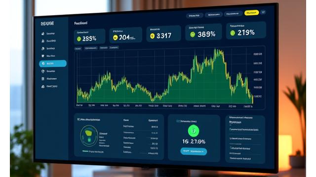 Live markedsdata dashboard som viser aksjekurser og finansielle indikatorer