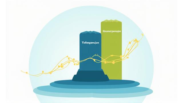 Illustrasjon av det norske folketrygdsystemet med pilarer som representerer grunnpensjon og tilleggspensjon, i en moderne grafisk stil.