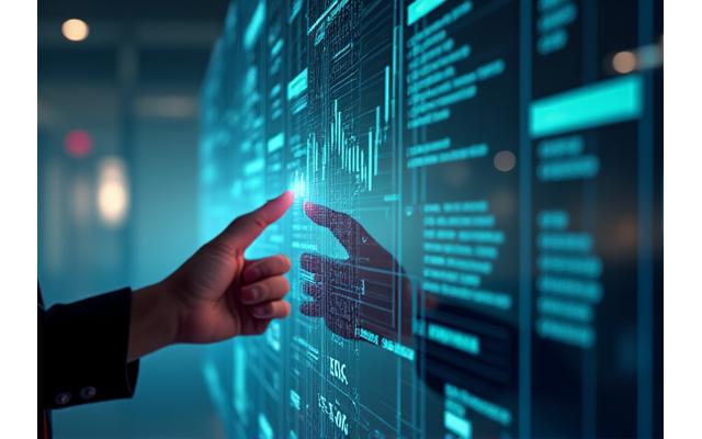 Digitalt diagram som viser finansielle dataanalyse og aksjeskjermingskriterier